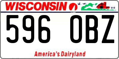 WI license plate 596OBZ
