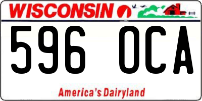 WI license plate 596OCA