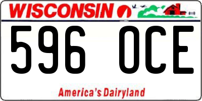 WI license plate 596OCE