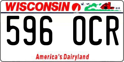 WI license plate 596OCR