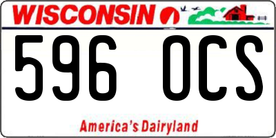 WI license plate 596OCS