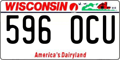 WI license plate 596OCU