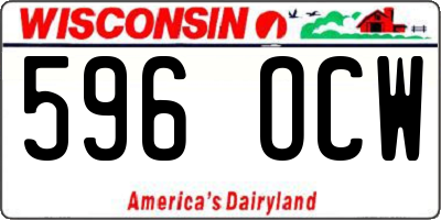 WI license plate 596OCW
