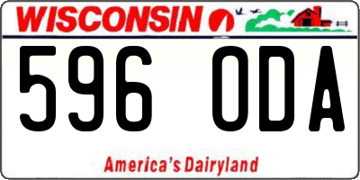 WI license plate 596ODA