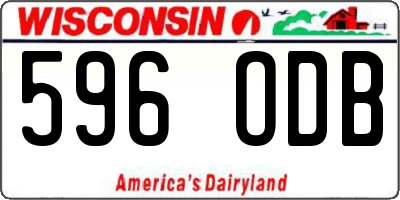 WI license plate 596ODB