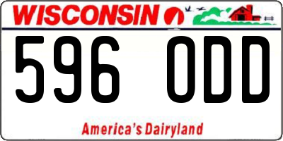 WI license plate 596ODD