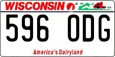 WI license plate 596ODG