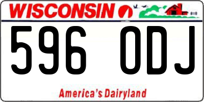 WI license plate 596ODJ