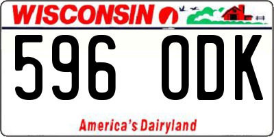 WI license plate 596ODK