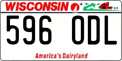 WI license plate 596ODL