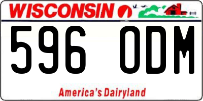 WI license plate 596ODM