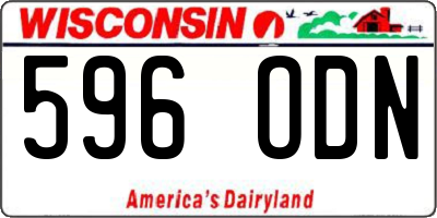 WI license plate 596ODN