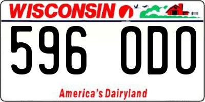 WI license plate 596ODO