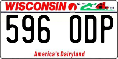 WI license plate 596ODP