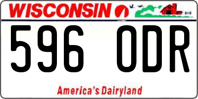 WI license plate 596ODR