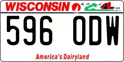 WI license plate 596ODW