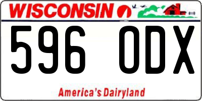 WI license plate 596ODX