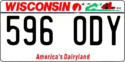 WI license plate 596ODY