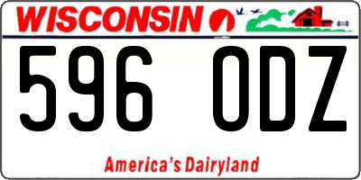 WI license plate 596ODZ