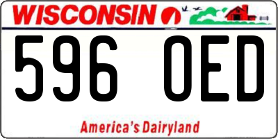 WI license plate 596OED