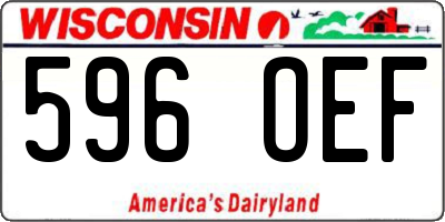 WI license plate 596OEF