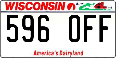 WI license plate 596OFF
