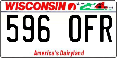 WI license plate 596OFR