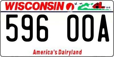 WI license plate 596OOA