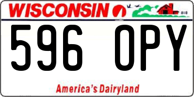 WI license plate 596OPY