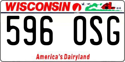 WI license plate 596OSG