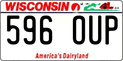 WI license plate 596OUP