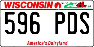 WI license plate 596PDS