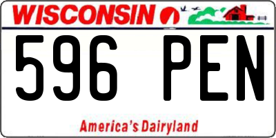 WI license plate 596PEN