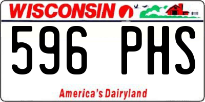 WI license plate 596PHS