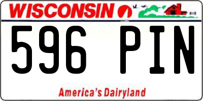 WI license plate 596PIN