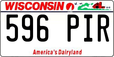 WI license plate 596PIR