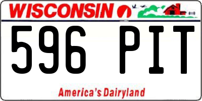 WI license plate 596PIT