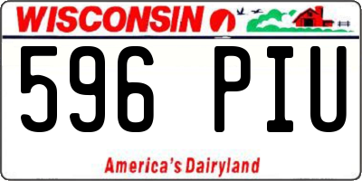 WI license plate 596PIU
