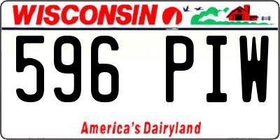 WI license plate 596PIW