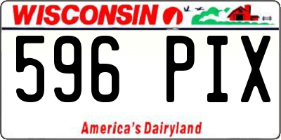 WI license plate 596PIX