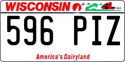 WI license plate 596PIZ