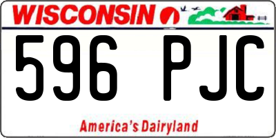 WI license plate 596PJC
