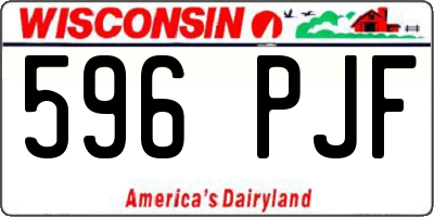 WI license plate 596PJF