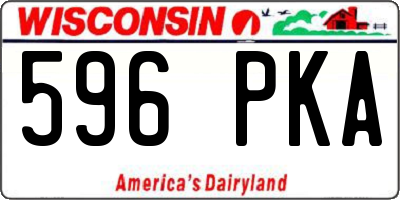 WI license plate 596PKA
