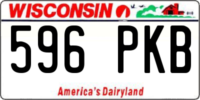 WI license plate 596PKB