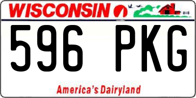 WI license plate 596PKG