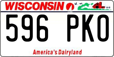 WI license plate 596PKO