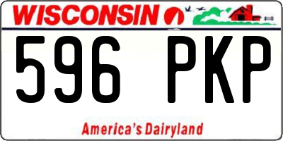 WI license plate 596PKP