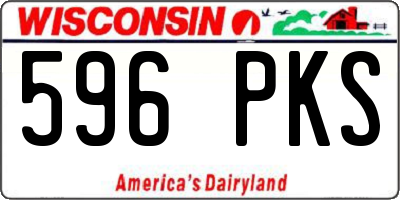 WI license plate 596PKS
