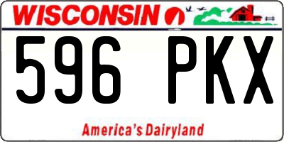 WI license plate 596PKX